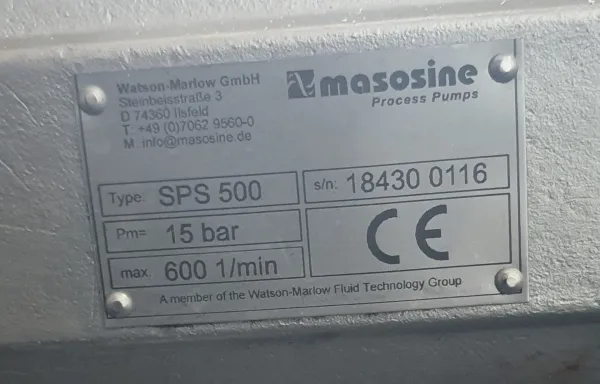 pompa Maso Sine sinusoidalna cysterny rozładunkowa autocysterny - wydajność 69 m³/h, ATEX, FDA