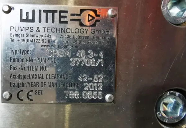pompa zębata kwasoodporna/higieniczna 2m3/h